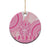 Pink Niue Language Week Ceramic Ornament The Rock Coconut Crab - Siapo Pattern