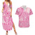 Pink Niue Language Week Couples Matching Summer Maxi Dress and Hawaiian Shirt The Rock Coconut Crab - Siapo Pattern