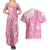 Pink Niue Language Week Couples Matching Summer Maxi Dress and Hawaiian Shirt The Rock Coconut Crab - Siapo Pattern