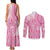 Pink Niue Language Week Couples Matching Tank Maxi Dress and Long Sleeve Button Shirt The Rock Coconut Crab - Siapo Pattern