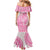 Pink Niue Language Week Family Matching Mermaid Dress and Hawaiian Shirt The Rock Coconut Crab - Siapo Pattern