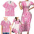 Pink Niue Language Week Family Matching Short Sleeve Bodycon Dress and Hawaiian Shirt The Rock Coconut Crab - Siapo Pattern