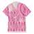 Pink Niue Language Week Family Matching Short Sleeve Bodycon Dress and Hawaiian Shirt The Rock Coconut Crab - Siapo Pattern