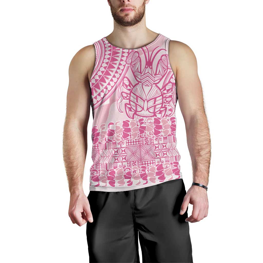 Pink Niue Language Week Men Tank Top The Rock Coconut Crab - Siapo Pattern LT14 - Polynesian Pride