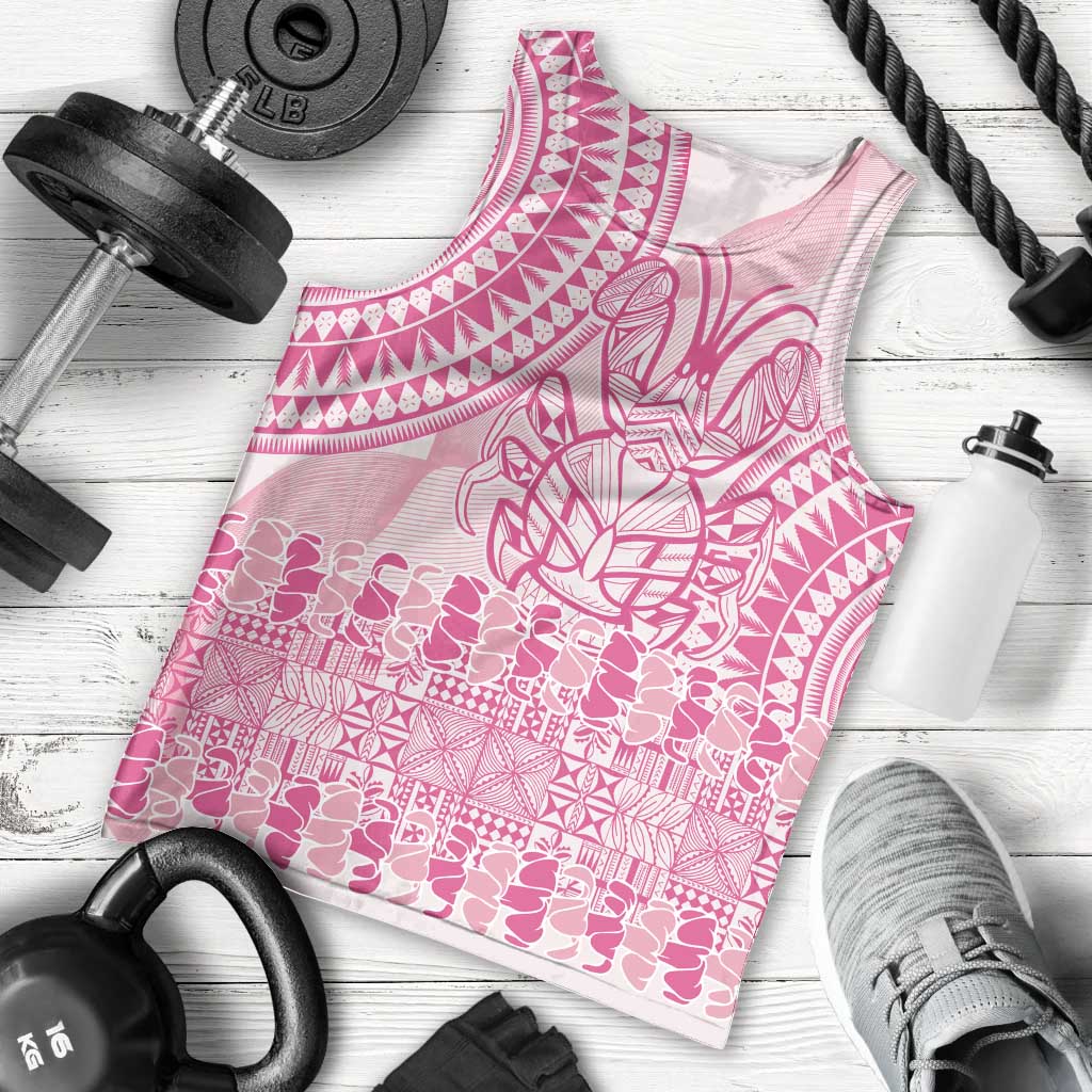 Pink Niue Language Week Men Tank Top The Rock Coconut Crab - Siapo Pattern LT14 - Polynesian Pride