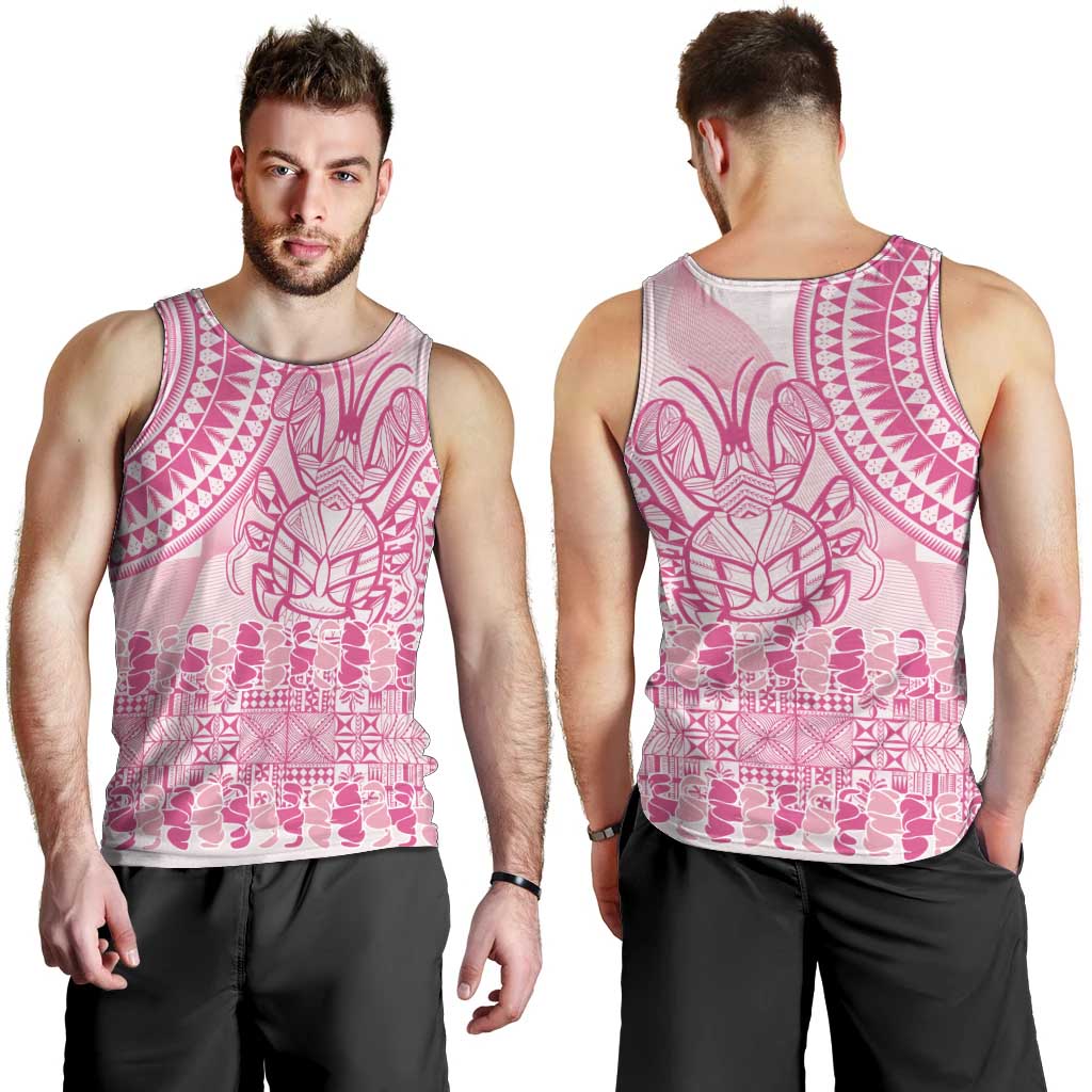 Pink Niue Language Week Men Tank Top The Rock Coconut Crab - Siapo Pattern LT14 - Polynesian Pride