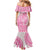 Pink Niue Language Week Mermaid Dress The Rock Coconut Crab - Siapo Pattern