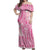 Pink Niue Language Week Off Shoulder Maxi Dress The Rock Coconut Crab - Siapo Pattern