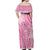 Pink Niue Language Week Off Shoulder Maxi Dress The Rock Coconut Crab - Siapo Pattern