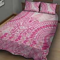 Pink Niue Language Week Quilt Bed Set The Rock Coconut Crab - Siapo Pattern