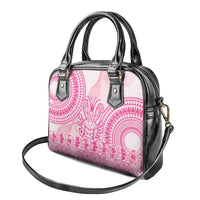 Pink Niue Language Week Shoulder Handbag The Rock Coconut Crab - Siapo Pattern