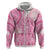 Pink Niue Language Week Zip Hoodie The Rock Coconut Crab - Siapo Pattern