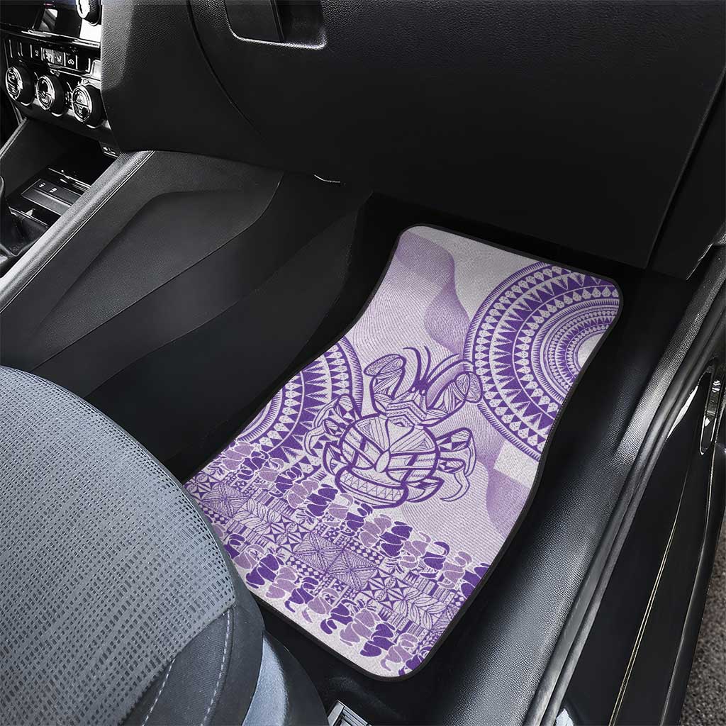 Purple Niue Language Week Car Mats The Rock Coconut Crab - Siapo Pattern