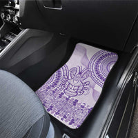 Purple Niue Language Week Car Mats The Rock Coconut Crab - Siapo Pattern