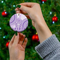 Purple Niue Language Week Ceramic Ornament The Rock Coconut Crab - Siapo Pattern LT14 - Polynesian Pride