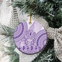 Purple Niue Language Week Ceramic Ornament The Rock Coconut Crab - Siapo Pattern LT14 - Polynesian Pride