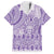 Purple Niue Language Week Family Matching Off The Shoulder Long Sleeve Dress and Hawaiian Shirt The Rock Coconut Crab - Siapo Pattern