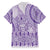 Purple Niue Language Week Family Matching Off The Shoulder Long Sleeve Dress and Hawaiian Shirt The Rock Coconut Crab - Siapo Pattern