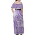 Purple Niue Language Week Family Matching Off Shoulder Maxi Dress and Hawaiian Shirt The Rock Coconut Crab - Siapo Pattern