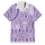 Purple Niue Language Week Family Matching Off Shoulder Short Dress and Hawaiian Shirt The Rock Coconut Crab - Siapo Pattern