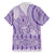 Purple Niue Language Week Family Matching Off Shoulder Short Dress and Hawaiian Shirt The Rock Coconut Crab - Siapo Pattern