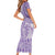 Purple Niue Language Week Family Matching Short Sleeve Bodycon Dress and Hawaiian Shirt The Rock Coconut Crab - Siapo Pattern