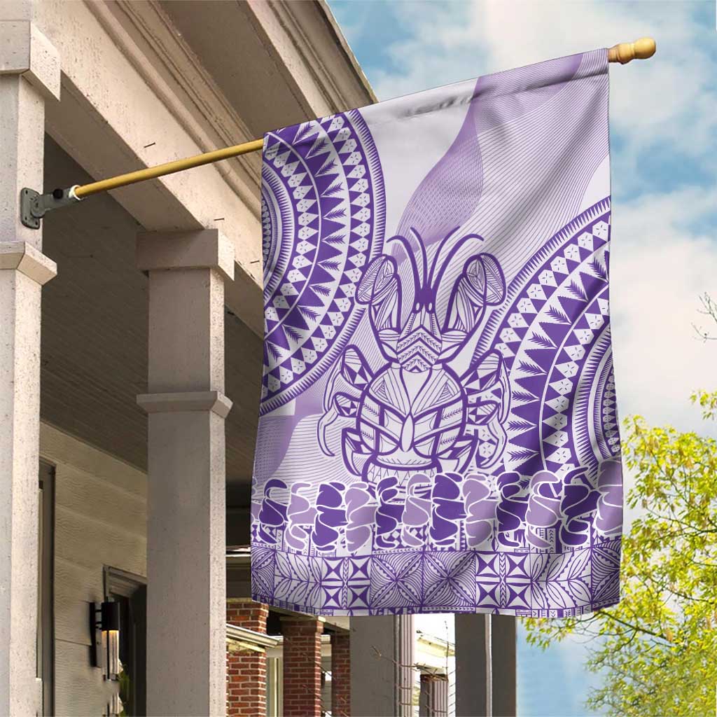 Purple Niue Language Week Garden Flag The Rock Coconut Crab - Siapo Pattern