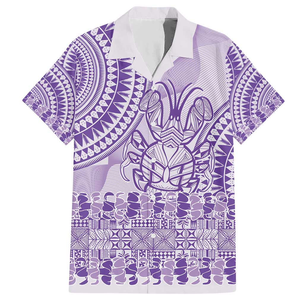 Purple Niue Language Week Hawaiian Shirt The Rock Coconut Crab - Siapo Pattern