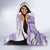 Purple Niue Language Week Hooded Blanket The Rock Coconut Crab - Siapo Pattern