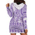 Purple Niue Language Week Hoodie Dress The Rock Coconut Crab - Siapo Pattern