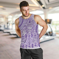 Purple Niue Language Week Men Tank Top The Rock Coconut Crab - Siapo Pattern LT14 Purple - Polynesian Pride