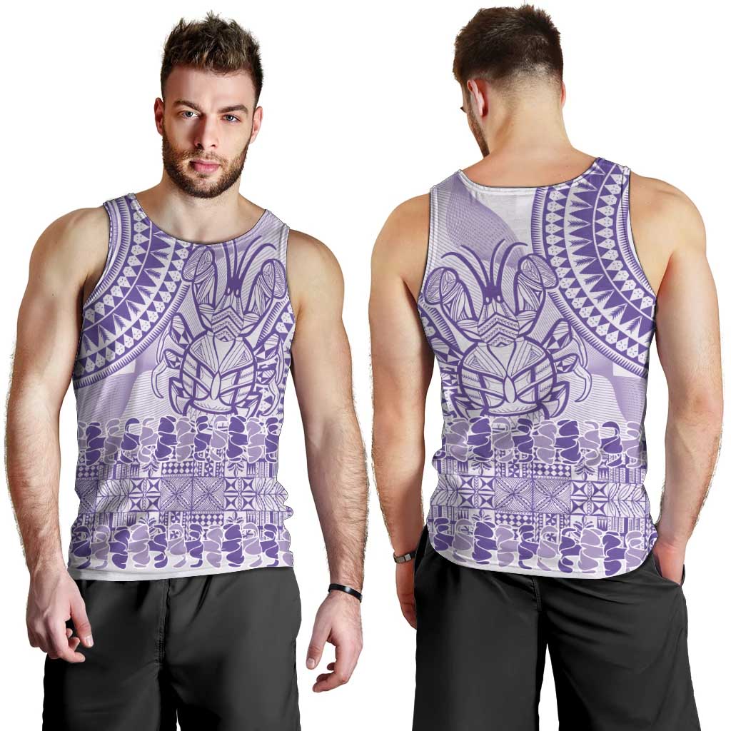 Purple Niue Language Week Men Tank Top The Rock Coconut Crab - Siapo Pattern LT14 - Polynesian Pride