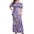 Purple Niue Language Week Off Shoulder Maxi Dress The Rock Coconut Crab - Siapo Pattern