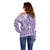 Purple Niue Language Week Off Shoulder Sweater The Rock Coconut Crab - Siapo Pattern