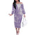 Purple Niue Language Week Off The Shoulder Long Sleeve Dress The Rock Coconut Crab - Siapo Pattern