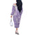 Purple Niue Language Week Off The Shoulder Long Sleeve Dress The Rock Coconut Crab - Siapo Pattern