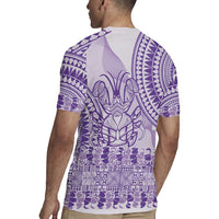 Purple Niue Language Week Rugby Jersey The Rock Coconut Crab - Siapo Pattern