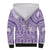 Purple Niue Language Week Sherpa Hoodie The Rock Coconut Crab - Siapo Pattern