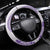 Purple Niue Language Week Steering Wheel Cover The Rock Coconut Crab - Siapo Pattern