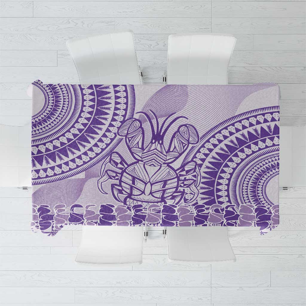 Purple Niue Language Week Tablecloth The Rock Coconut Crab - Siapo Pattern LT14 Purple - Polynesian Pride