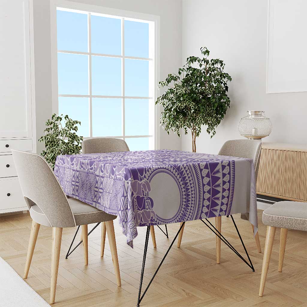 Purple Niue Language Week Tablecloth The Rock Coconut Crab - Siapo Pattern LT14 - Polynesian Pride