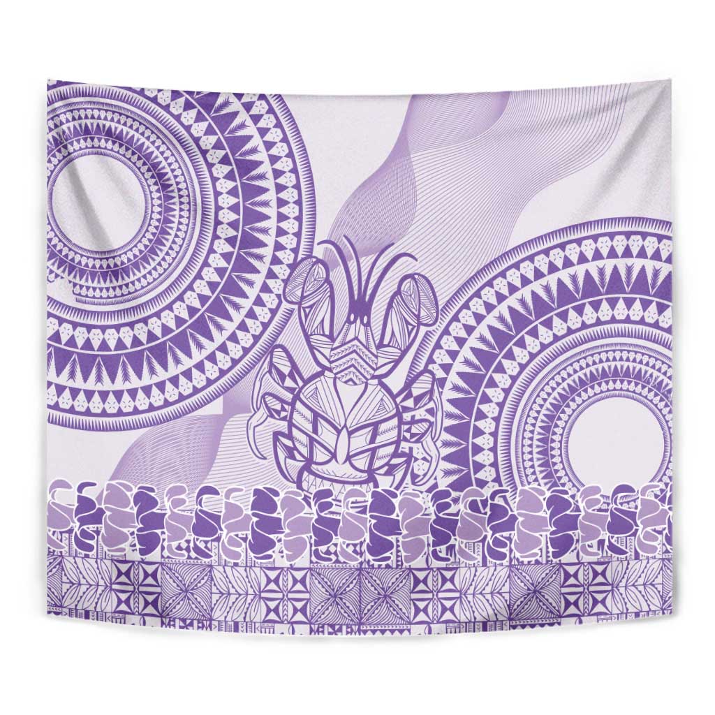 Purple Niue Language Week Tapestry The Rock Coconut Crab - Siapo Pattern