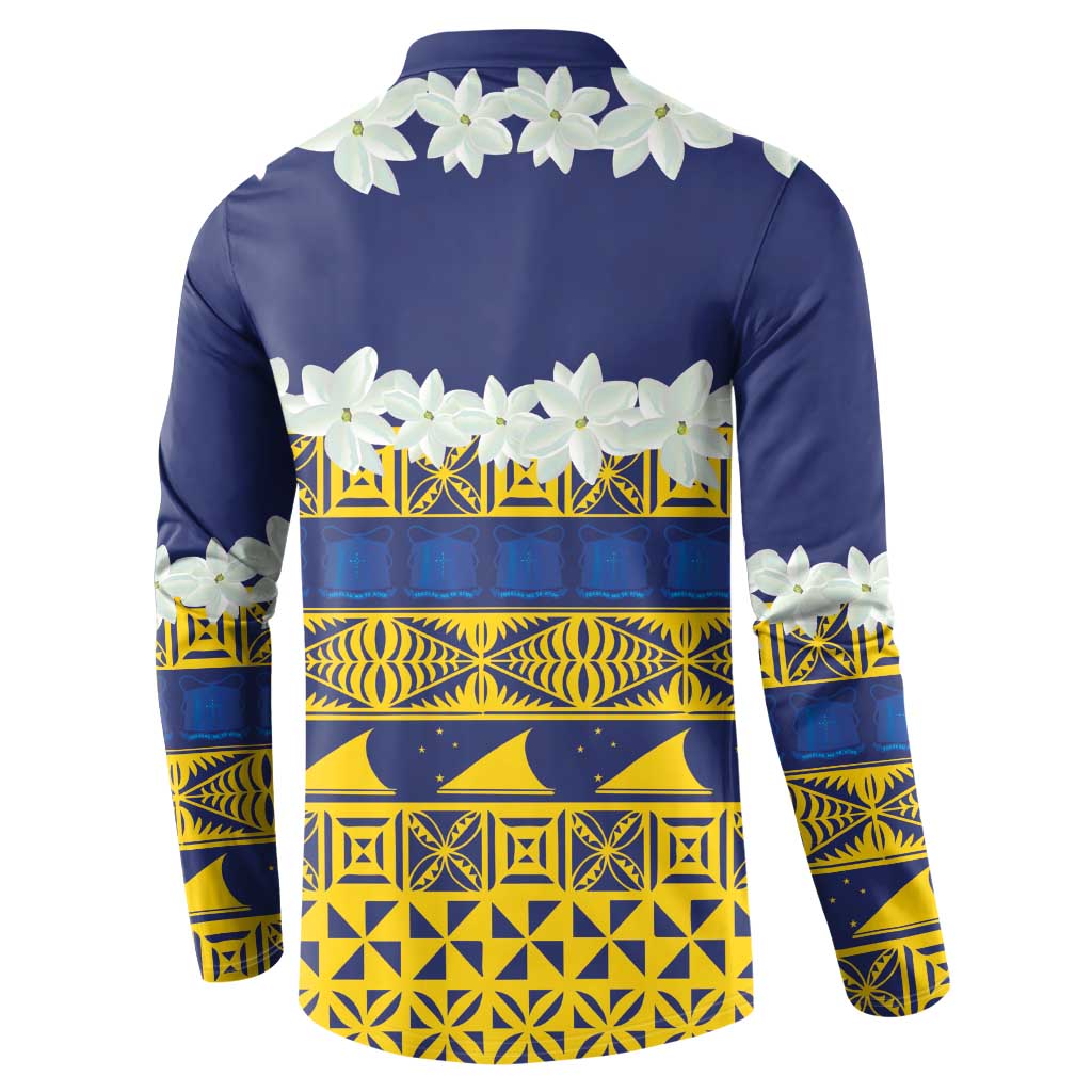 Tokelau Language Week Button Sweatshirt Tokelauan Tuluma With Gardenia Thunbergia