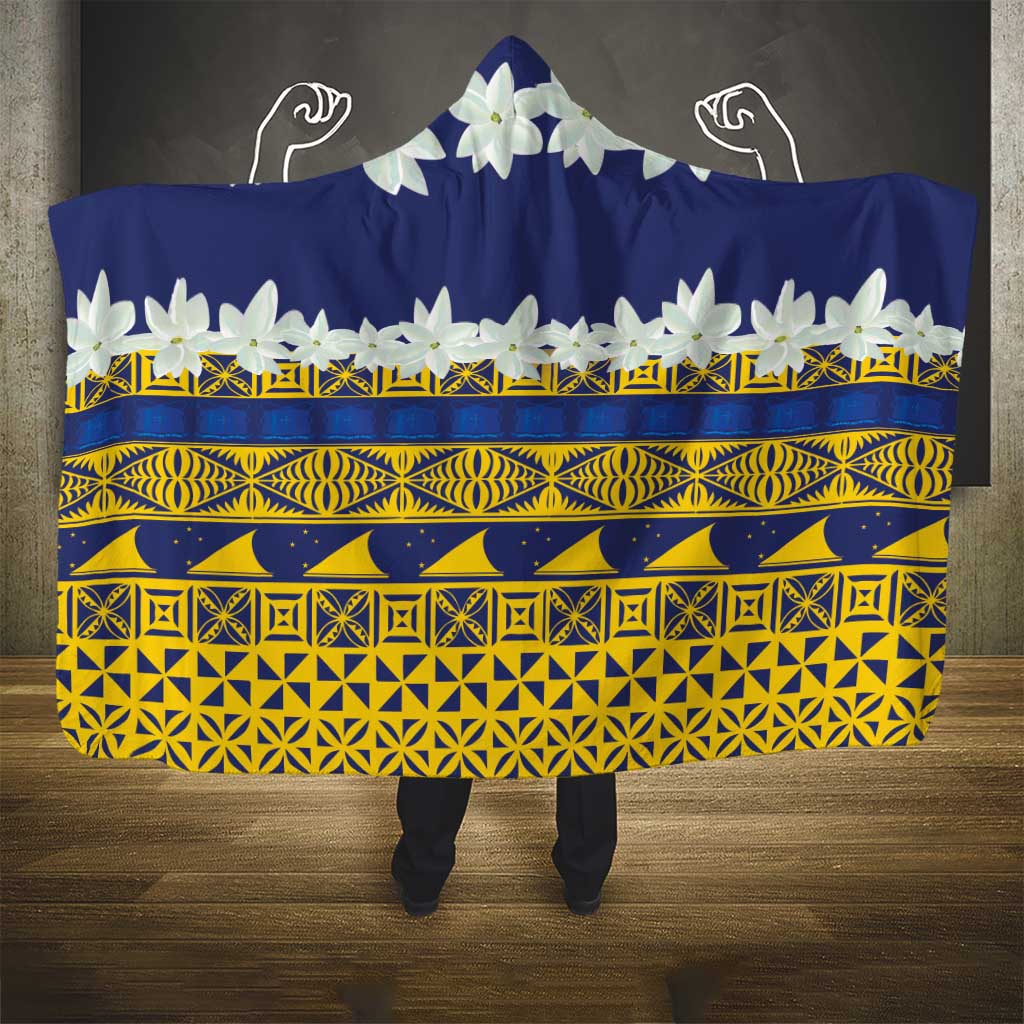 Tokelau Language Week Hooded Blanket Tokelauan Tuluma With Gardenia Thunbergia
