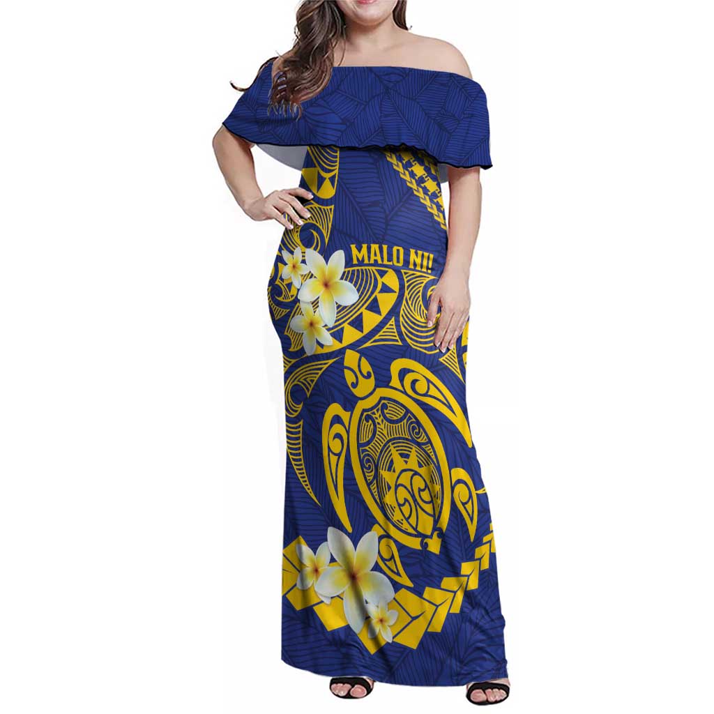Te Vaiaho o te Gagana Tokelau Family Matching Off Shoulder Maxi Dress and Hawaiian Shirt Polynesian Turtle - Malo Ni!