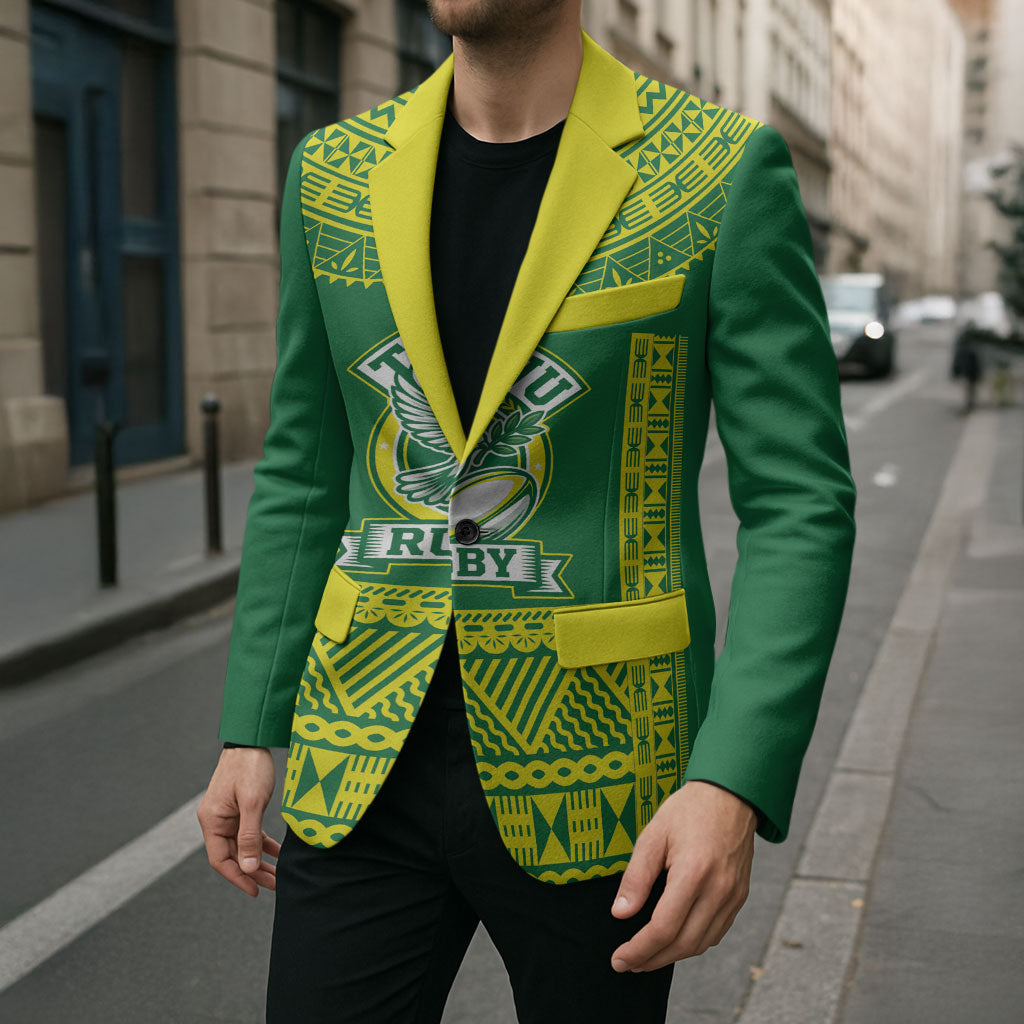 Fiji Tailevu Rugby Custom Blazer Go Champions Fijian Tapa Pattern LT14 - Polynesian Pride