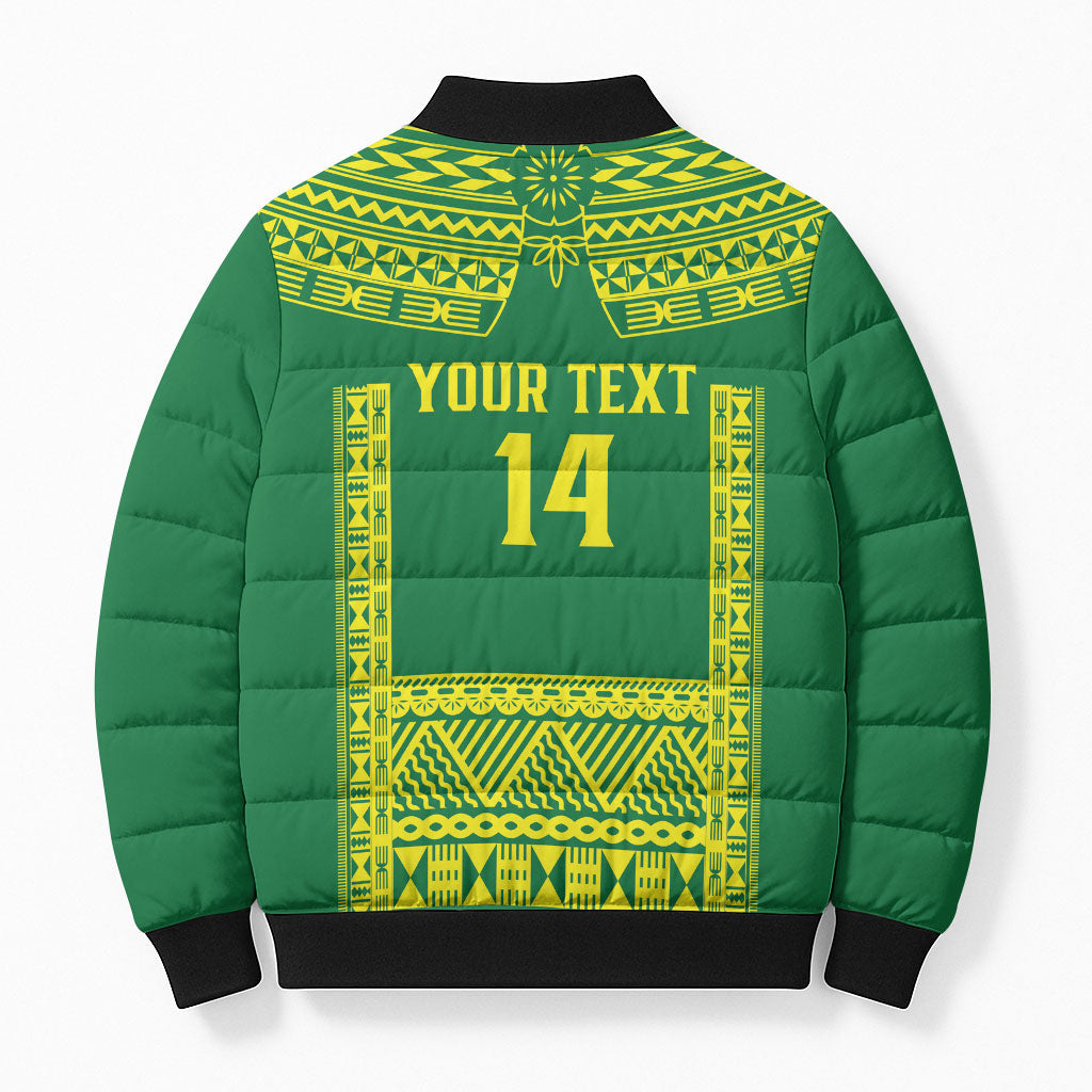 Fiji Tailevu Rugby Custom Bomber Puffer Jacket Go Champions Fijian Tapa Pattern LT14 - Polynesian Pride