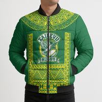 Fiji Tailevu Rugby Custom Bomber Puffer Jacket Go Champions Fijian Tapa Pattern LT14 - Polynesian Pride
