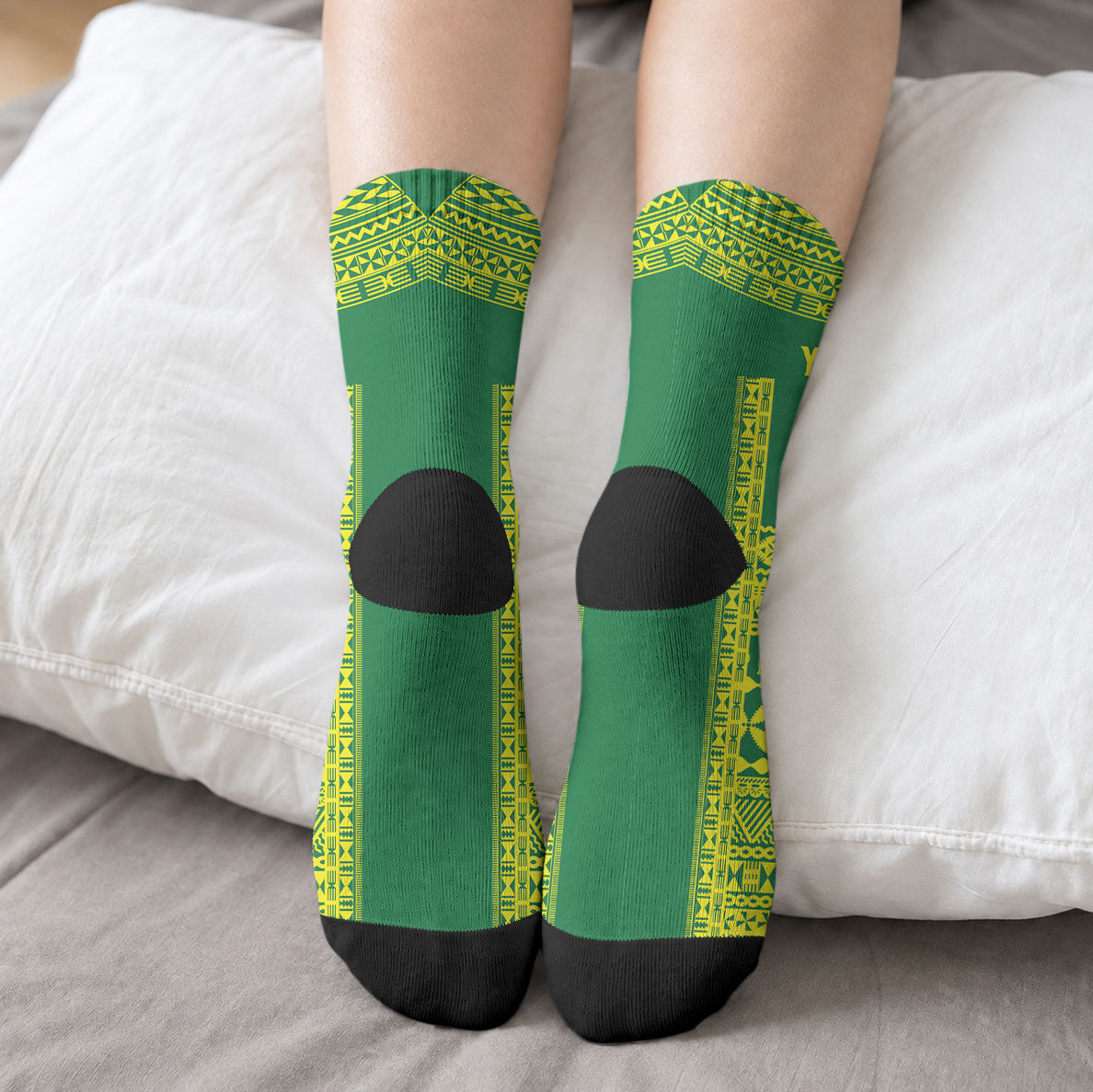 Fiji Tailevu Rugby Custom Crew Socks Go Champions Fijian Tapa Pattern LT14 - Polynesian Pride