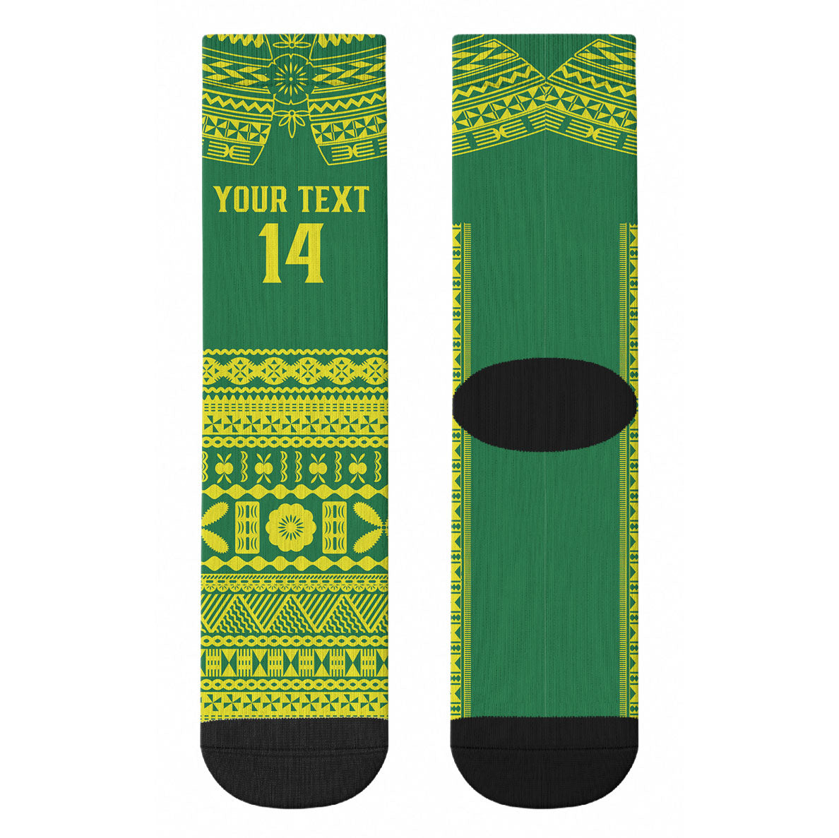 Fiji Tailevu Rugby Custom Crew Socks Go Champions Fijian Tapa Pattern LT14 - Polynesian Pride